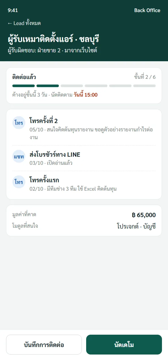ระบบ Back Office อัจฉริยะ บน Mobile