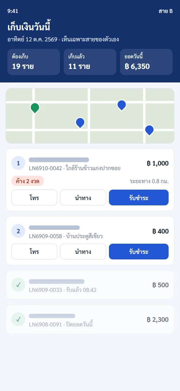 ระบบสินเชื่อรายวัน บน Mobile